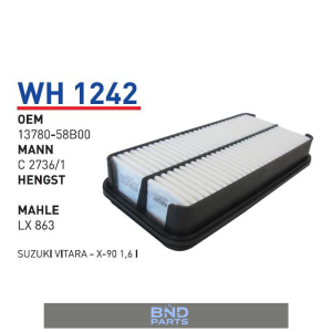 Suzuki Vitara 5 Kapı ( 1990-1994 ) G16 A WUNDER WH 1242 Uzun Tip Hava filtresi